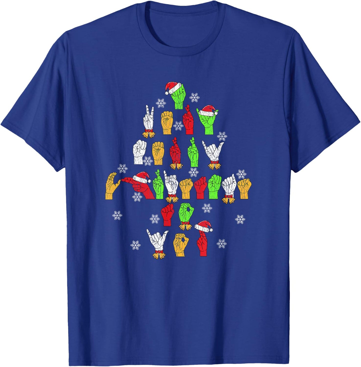 Funny Asl Christmas American Sign Language T-Shirt - T-Shirt | Royal
