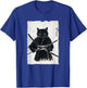 Vintage Samurai Cat Graphic Art Japanese Ukiyo-e T-Shirt - T-Shirt | Royal