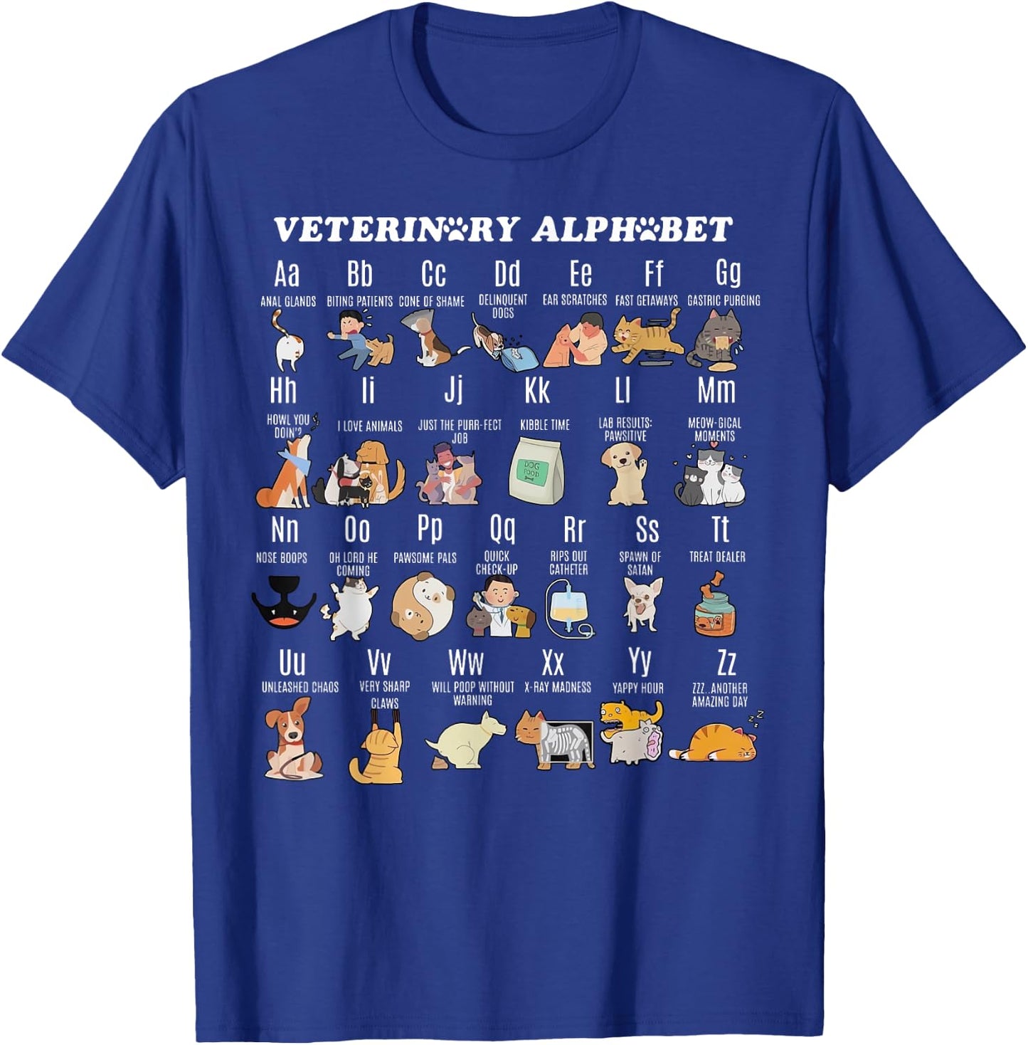 Veterinary Medicine Alphabet Vet Nurse Student School T-Shirt - T-Shirt | Royal