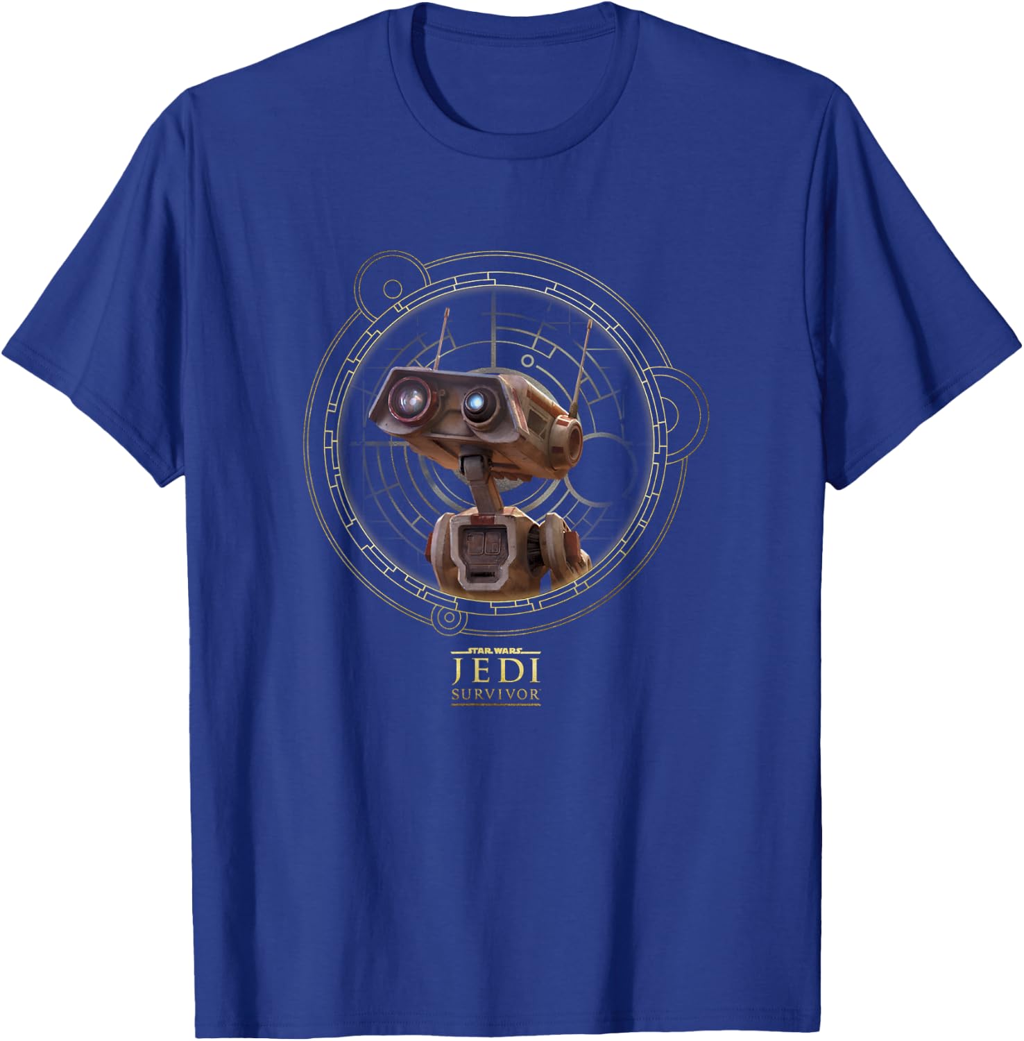 Star Wars Jedi: Survivor BD-1 Circle Vintage Portrait T-Shirt - T-Shirt | Royal