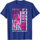 Father Of A Warrior Breast Cancer USA Flag Awareness Pink T-Shirt - T-Shirt | Royal