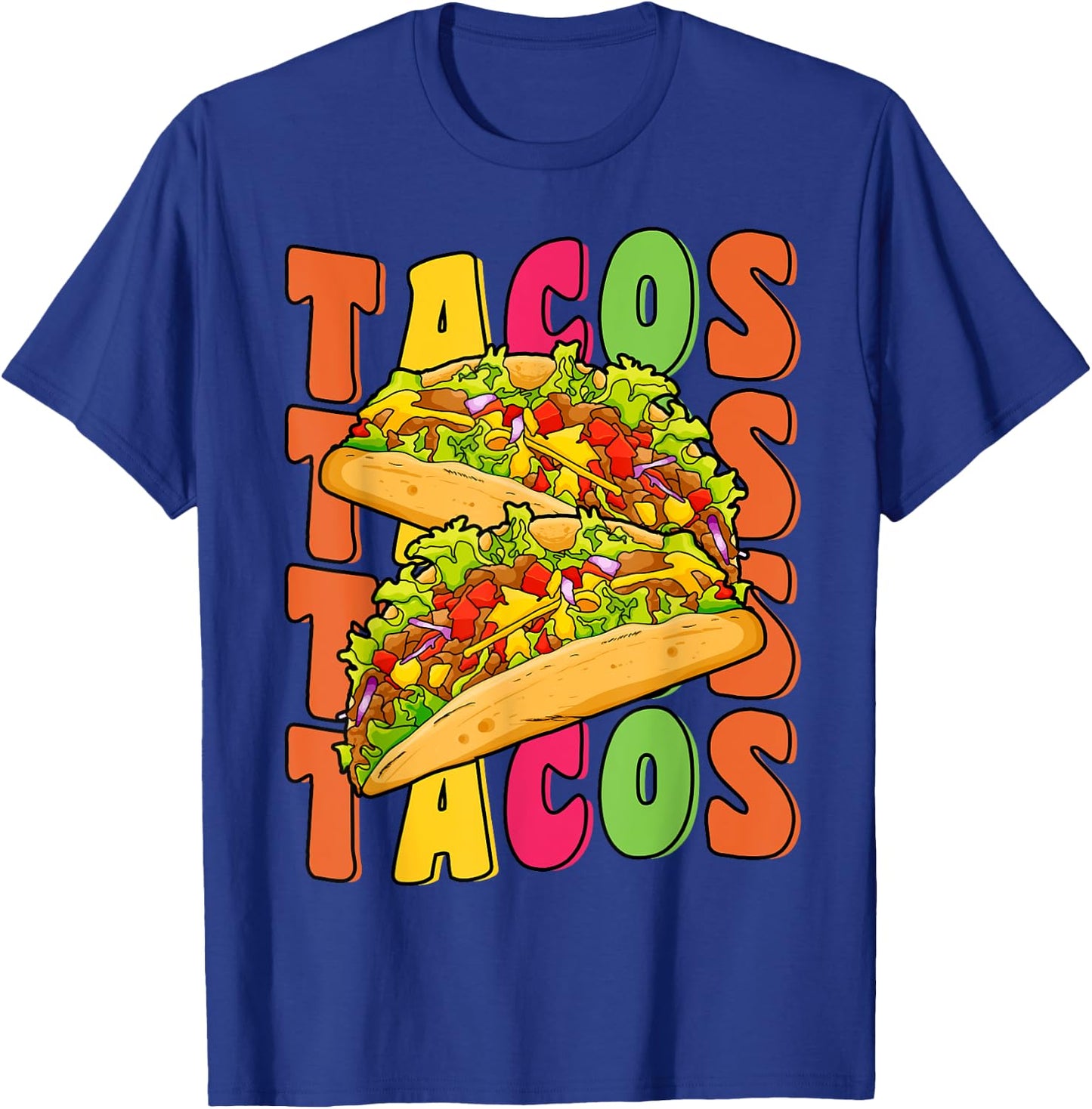 Groovy Taco Tuesday Retro Funny Taco Lover Cinco De Mayo T-Shirt - T-Shirt | Royal