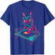 House DJ Cat Rainbow DJ Cat Kitty on Turntable Disco DJ Cat , Small, Black T-Shirt - T-Shirt | Royal