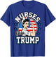 Nurses For Trump 2024 Donald Trump USA America Flag Nursing T-Shirt - T-Shirt | Royal