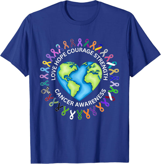 All Cancer Matters Survivors Awareness Fight Ribbon Support T-Shirt - T-Shirt | Royal