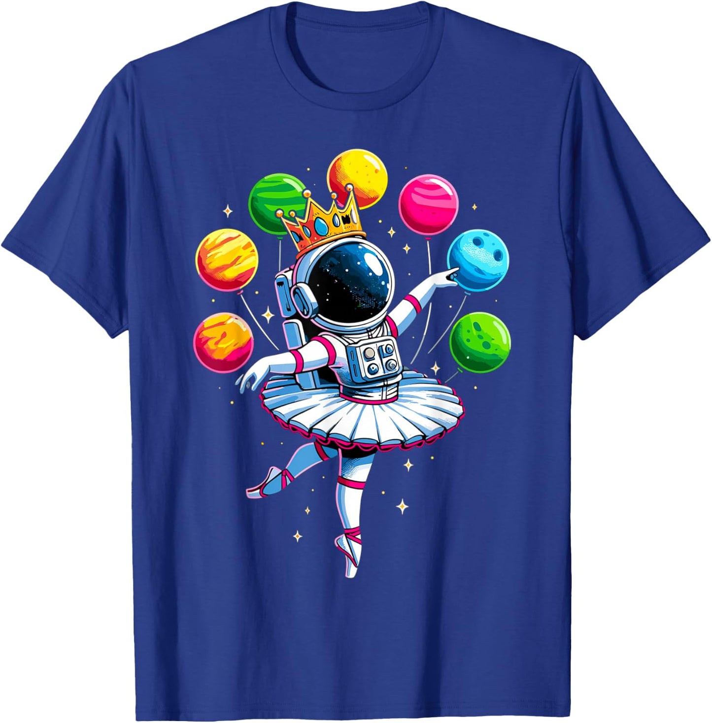 Ballerina Girl Space Astronaut T-Shirt - T-Shirt | Royal