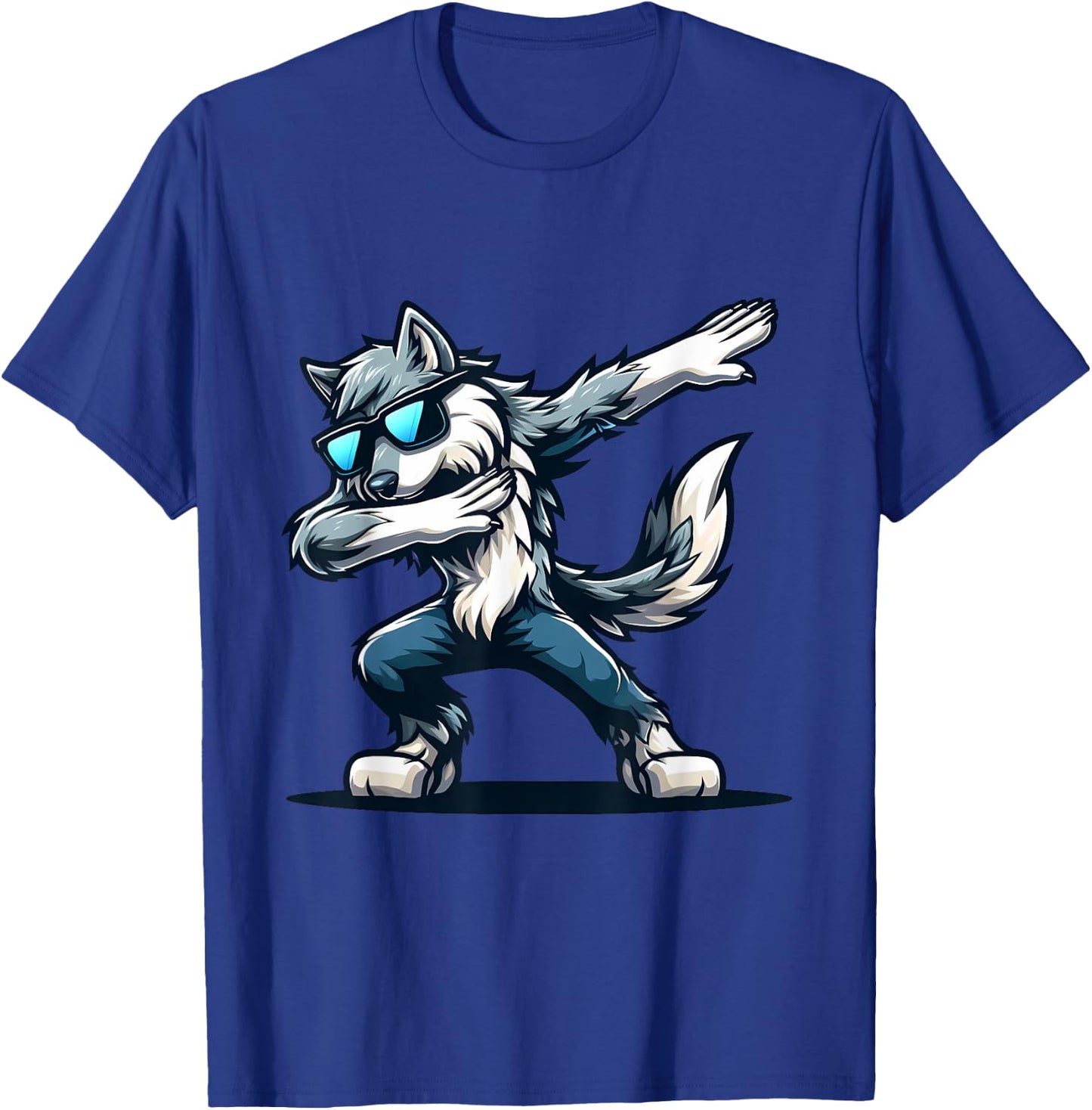 Funny Dab Timber Wolf Dancing Dabbing Wolf T-Shirt - T-Shirt | Royal