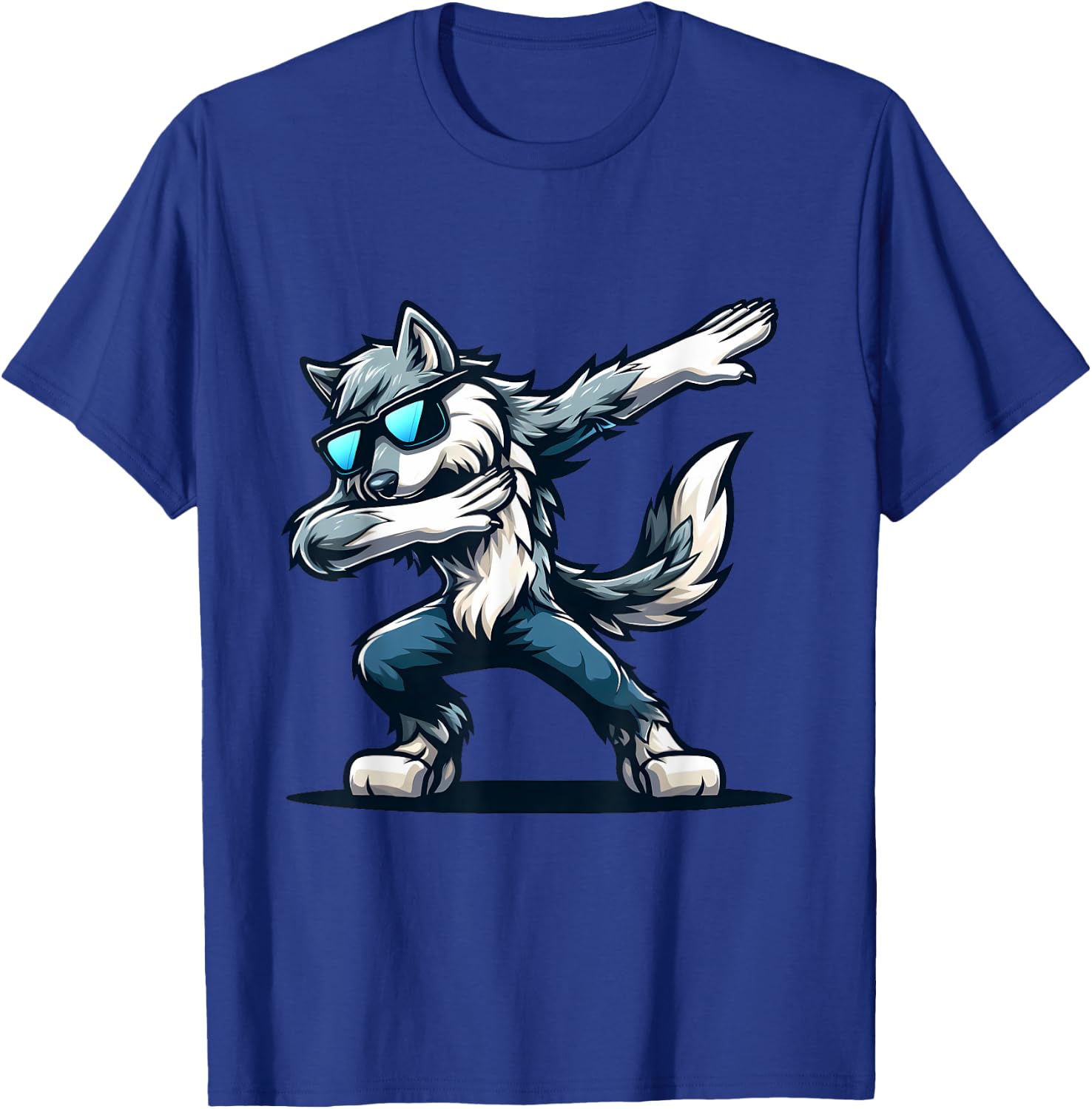 Funny Dab Timber Wolf Dancing Dabbing Wolf T-Shirt - T-Shirt | Royal