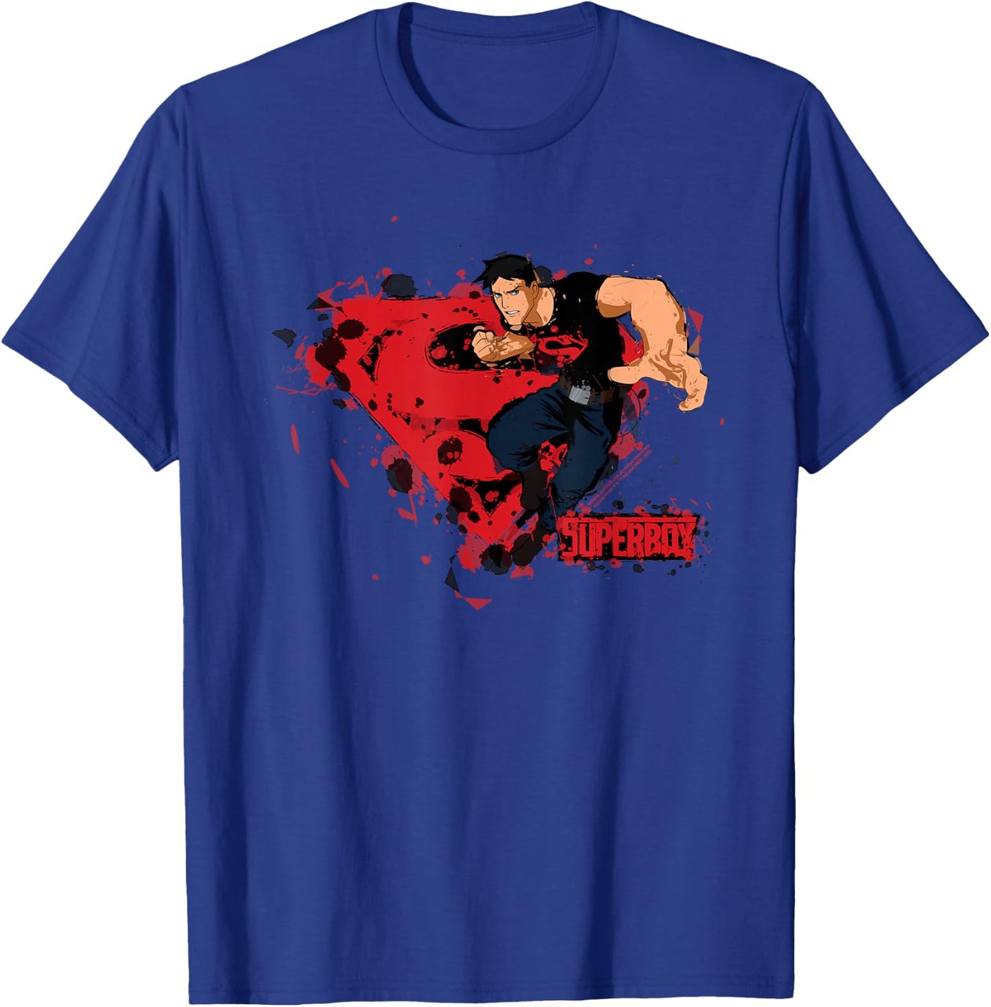 Young Justice Superboy Super Splatter Logo T-Shirt - T-Shirt | Royal