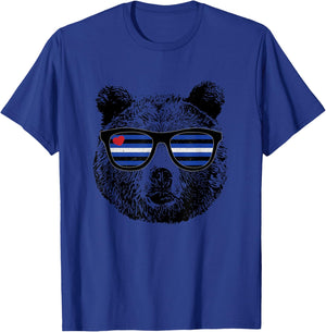 Gay Bear Leather Pride Flag Colors Distressed T-Shirt - T-Shirt | Royal