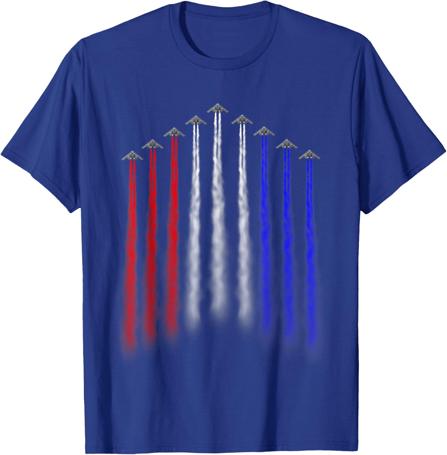American Independence Bomber Jet Patriotic 4th of July T-Shirt - T-Shirt | Royal