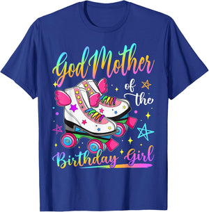 GodMother Of The Birthday Girl Rolling Skate Family Matching T-Shirt - T-Shirt | Royal