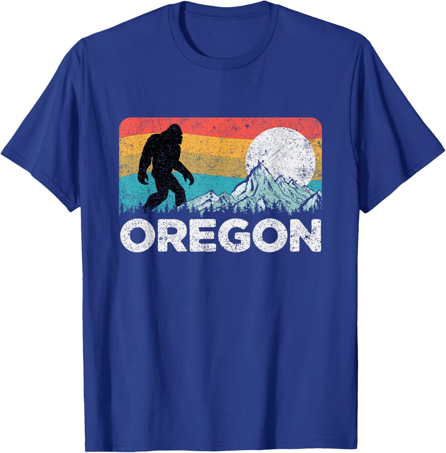 Oregon Pride Bigfoot Mountains 80's Vintage Nature Oregon T-Shirt - T-Shirt | Royal