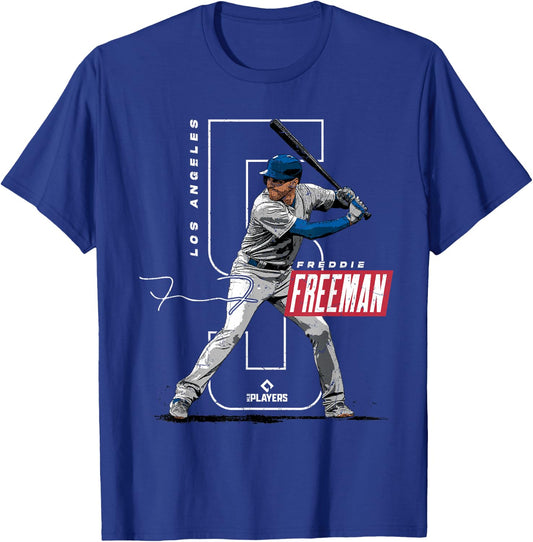 License Champs Freddie Freeman | Los Angeles Baseball Players | MLBFRE3002 , Small, Blue T-Shirt - T-Shirt | Royal