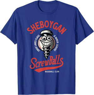Sheboygan Screwballs Retro Minor League Baseball Team T-Shirt - T-Shirt | Royal
