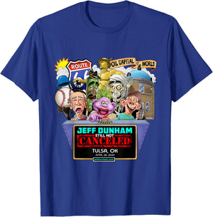 Jeff Dunham Tulsa, OK (2024) T-Shirt - T-Shirt | Royal