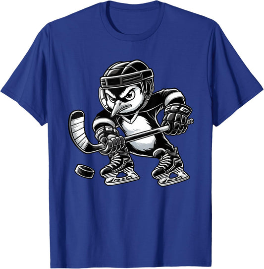 Penguin Hockey Player Team T-Shirt - T-Shirt | Royal