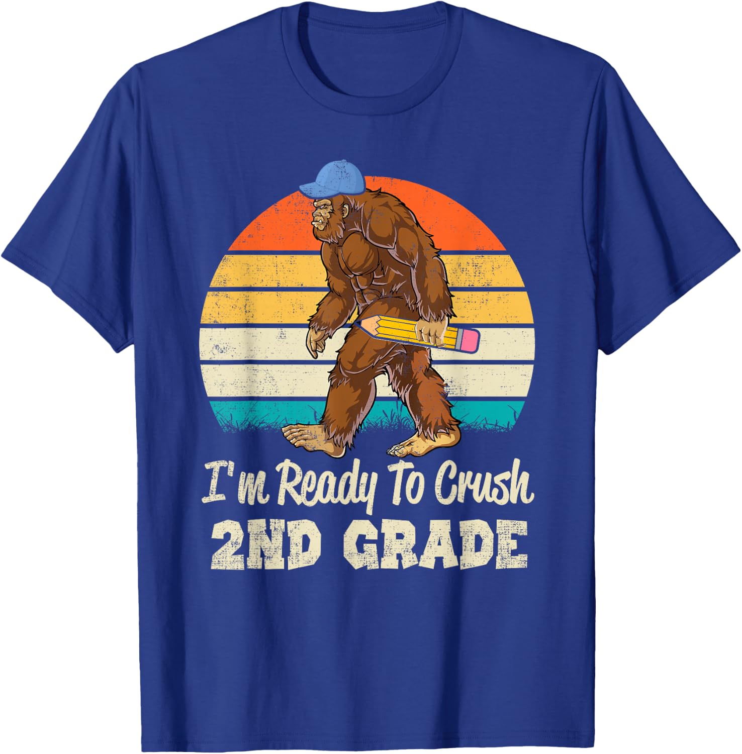 2nd Grade Bigfoot Sasquatch First Day Of School Second Grade T-Shirt - T-Shirt | Royal