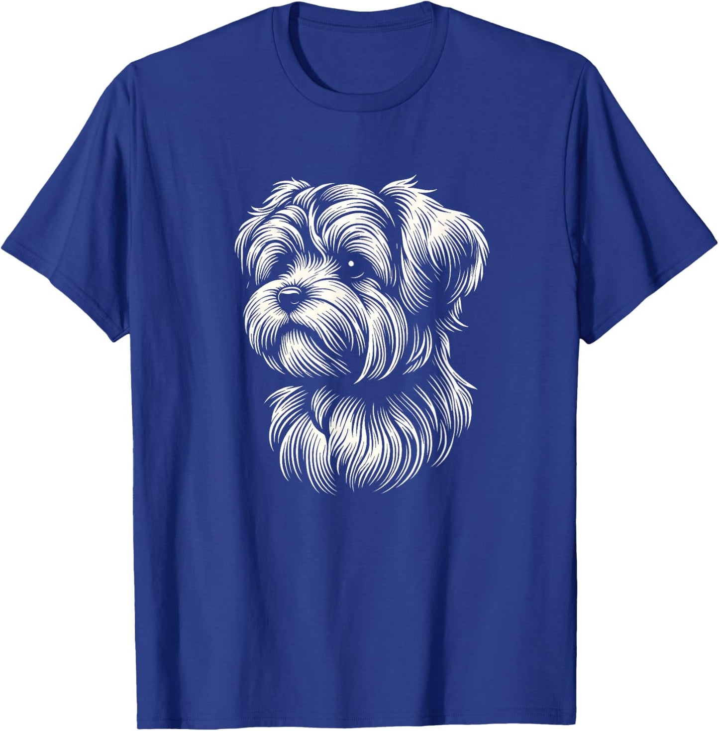 Morkie Dog Face Art Design And Men T-Shirt - T-Shirt | Royal