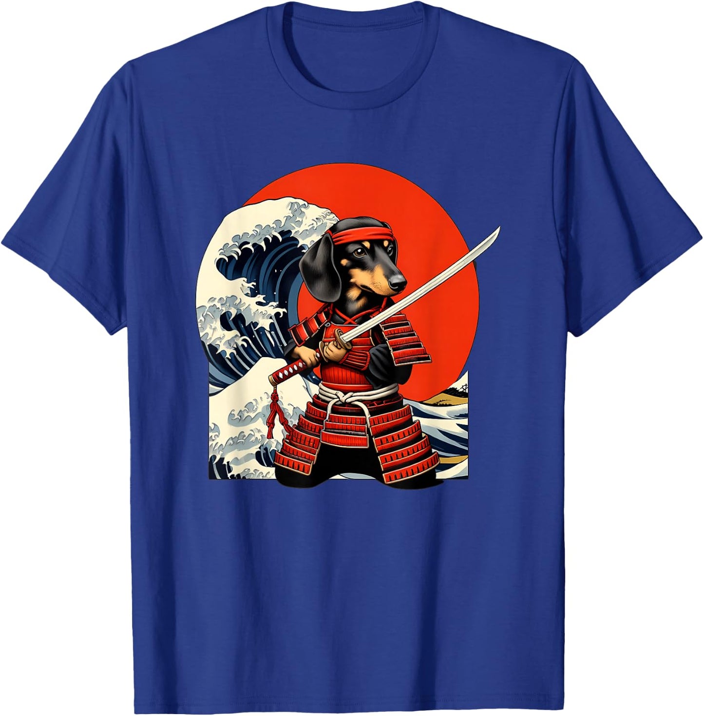 Otaku Weiner Dachshund Dog Samurai T-Shirt - T-Shirt | Royal