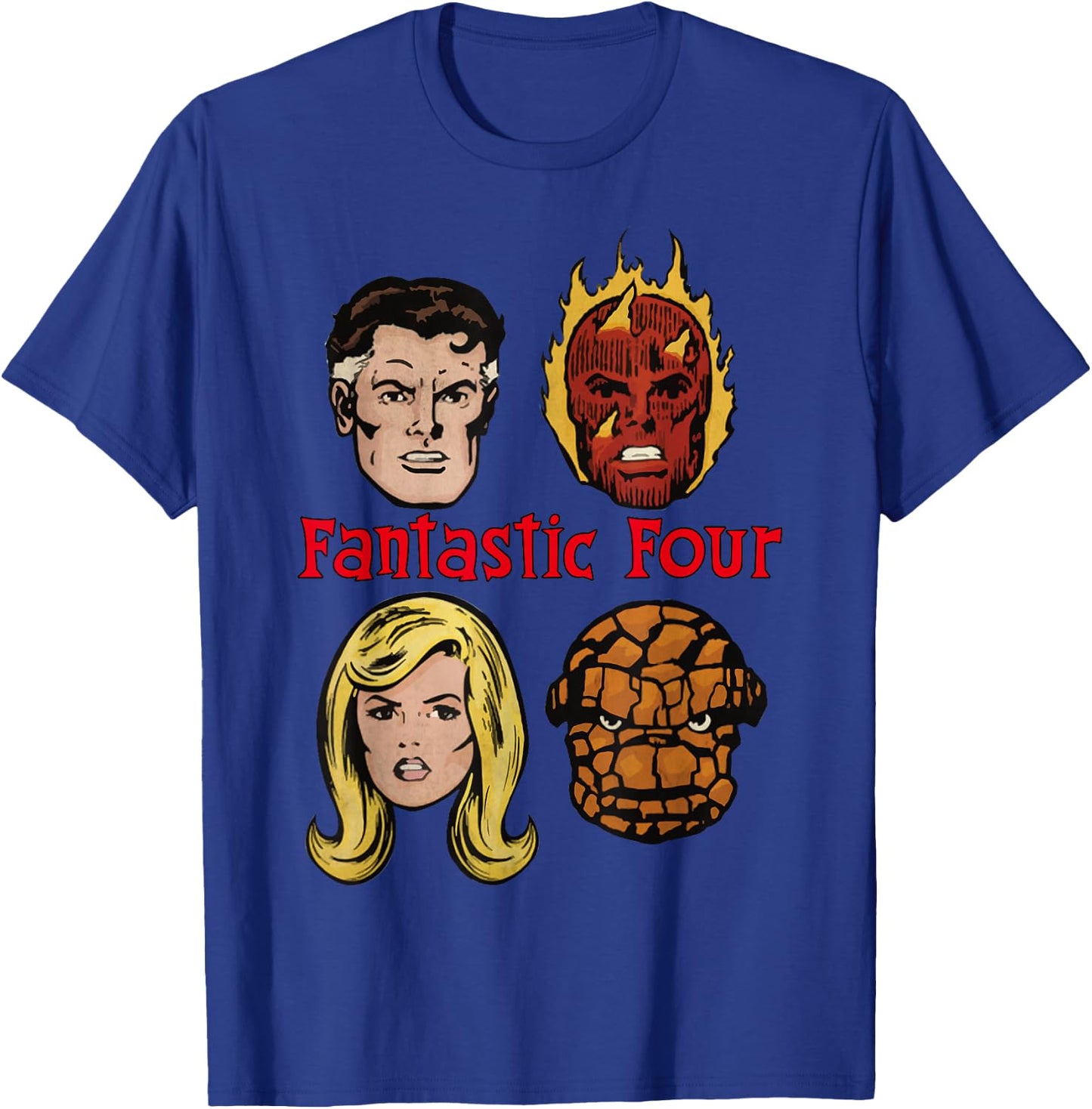 Marvel Fantastic Four Group Shot Comic Themed Poster T-Shirt - T-Shirt | Royal