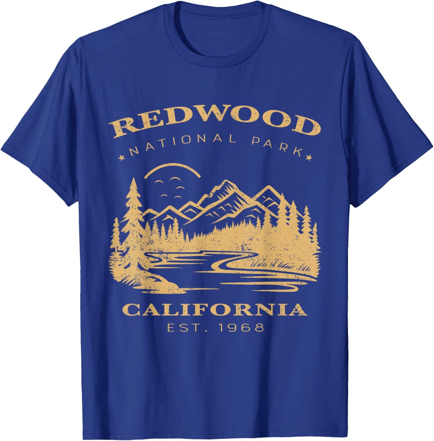 Retro Vintage Redwood National Park for kids Hiking Camping T-Shirt - T-Shirt | Royal