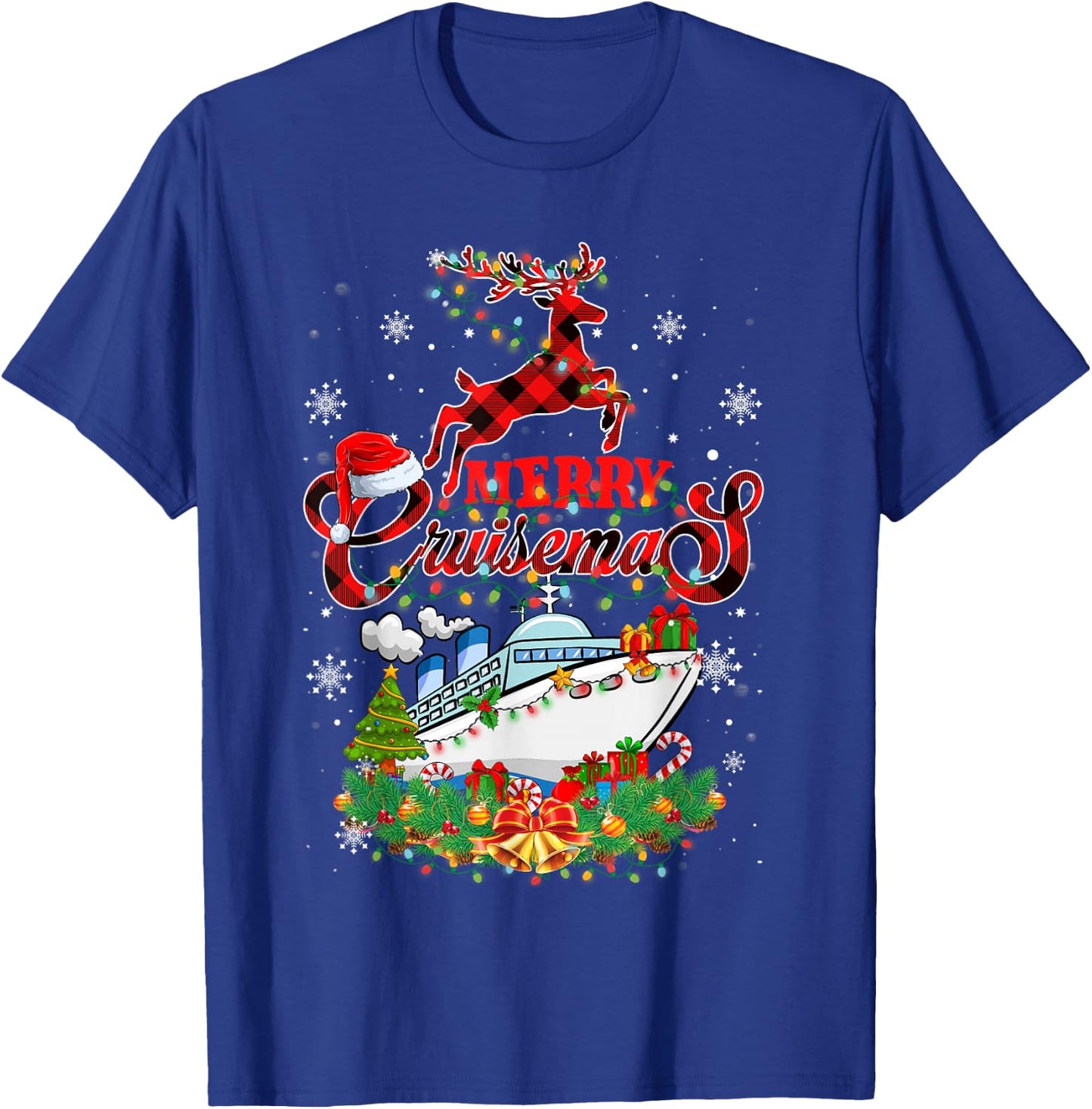 Merry Cruisemas 2025 Christmas Santa Reindeer Cruise T-Shirt - T-Shirt | Royal