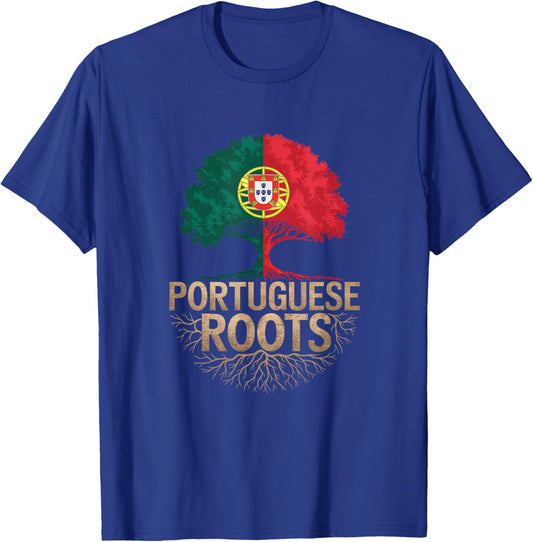 Portuguese Roots - Portugal Flag Colors Family Tree Souvenir T-Shirt - T-Shirt | Royal