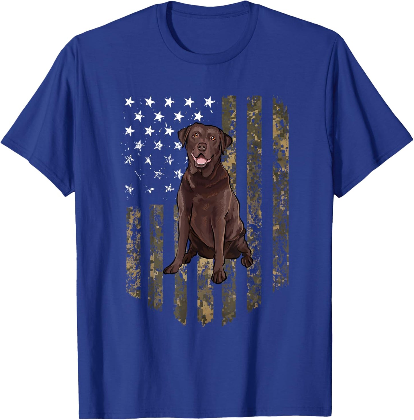 Camo American Flag Chesapeake Bay Retriever 4th Of July USA T-Shirt - T-Shirt | Royal