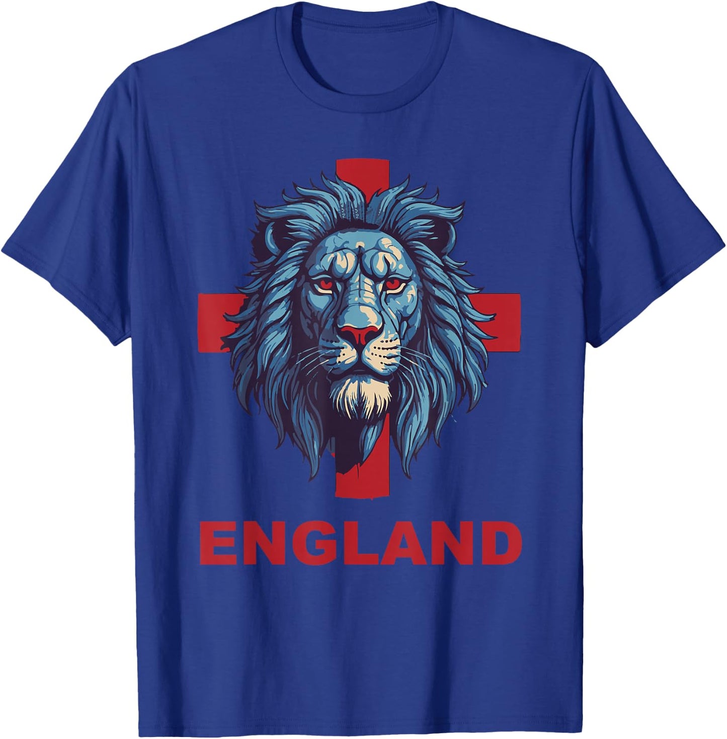 Lion Head Blue Outfit for English Apparel Lover the England T-Shirt - T-Shirt | Royal