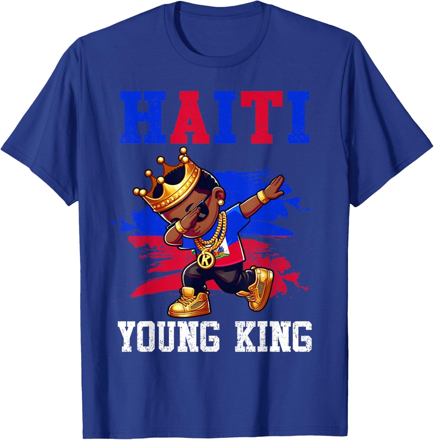 Haiti Young King Haitian Boy African Proud Haitian Flag T-Shirt - T-Shirt | Royal