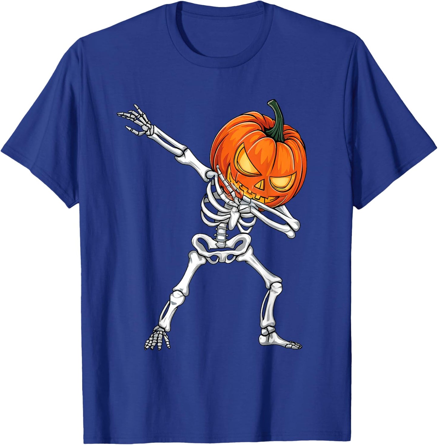 Dabbing Pumpkin Skeleton Halloween Dab Boys Teen Toddler Kid T-Shirt - T-Shirt | Royal