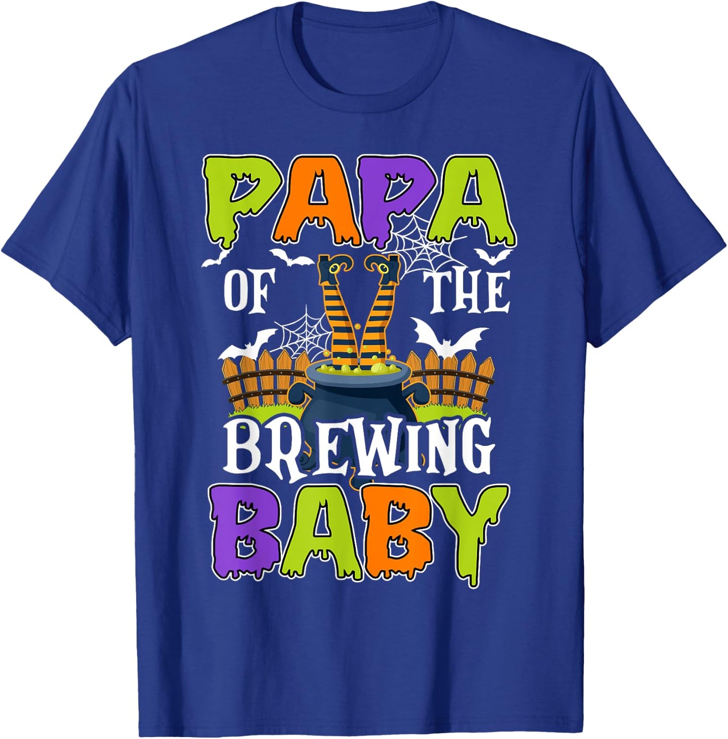 Papa Of The Brewing Baby Halloween Witch Baby Funny T-Shirt - T-Shirt | Royal