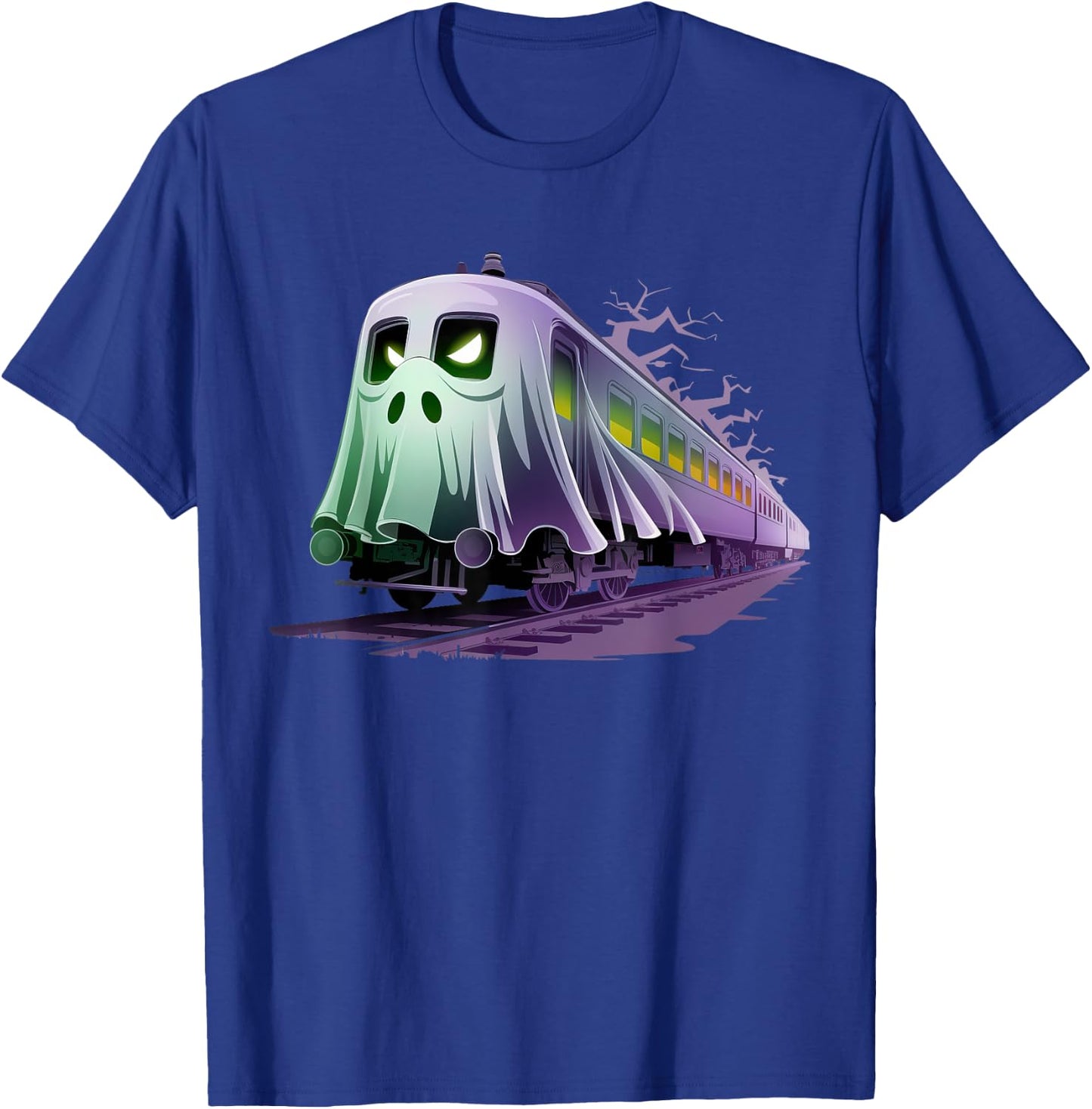 Scary Train Ghost Railroad Funny Halloween Boys Kids T-Shirt - T-Shirt | Royal