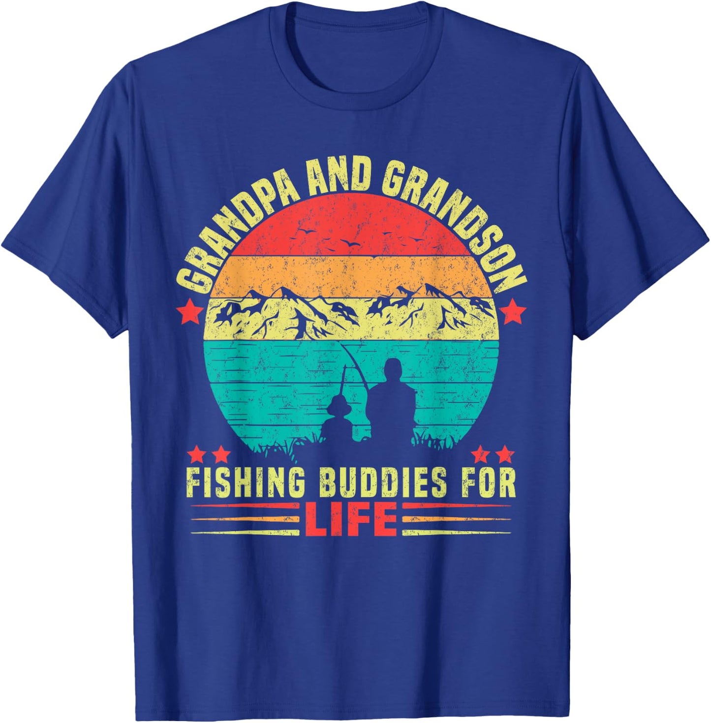 Grandpa And Grandson Fishing Buddies For Life T-Shirt - T-Shirt | Royal