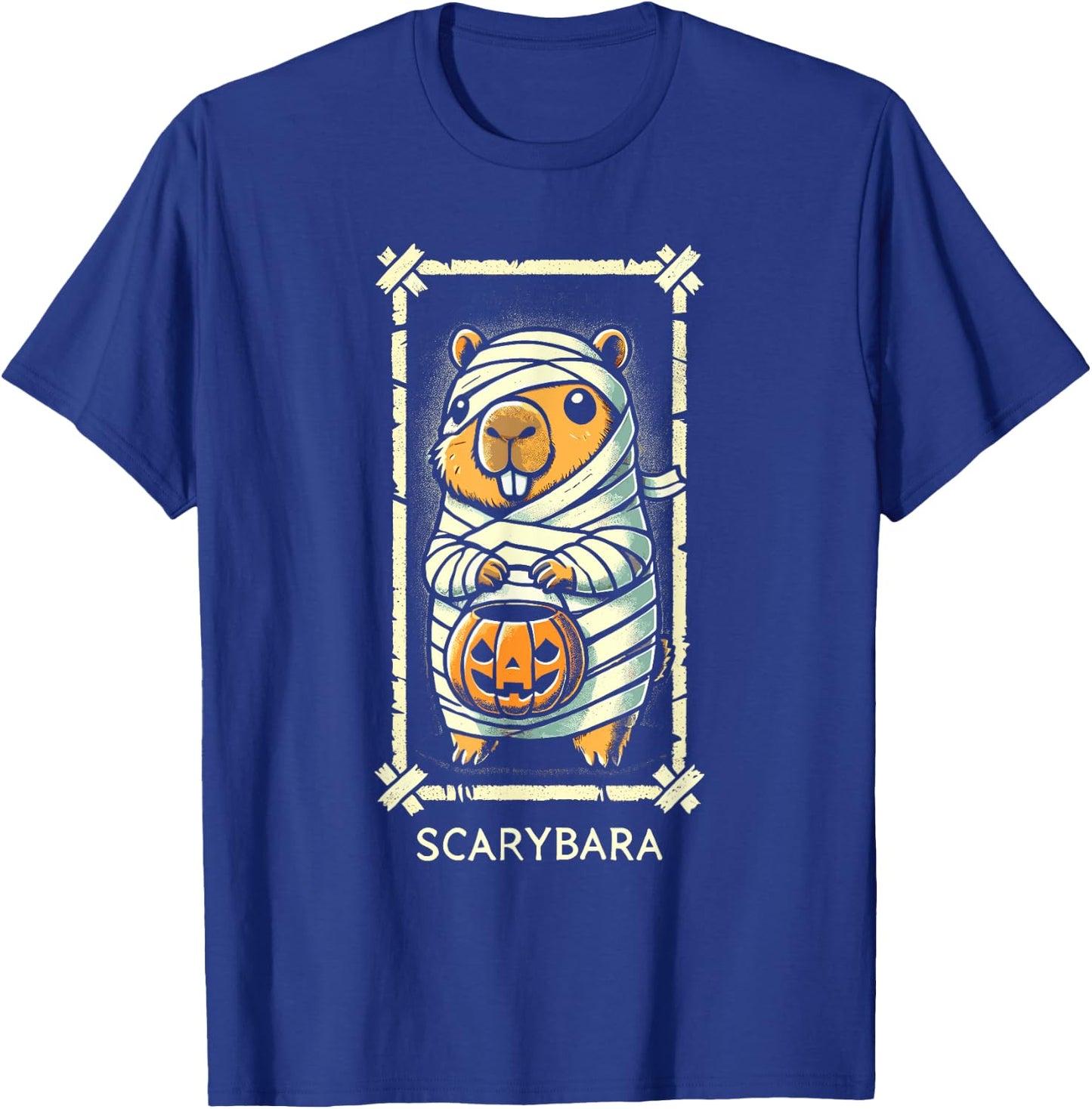 Cute Capybara Mummy Trick or Treat Halloween Funny Capybara T-Shirt - T-Shirt | Royal
