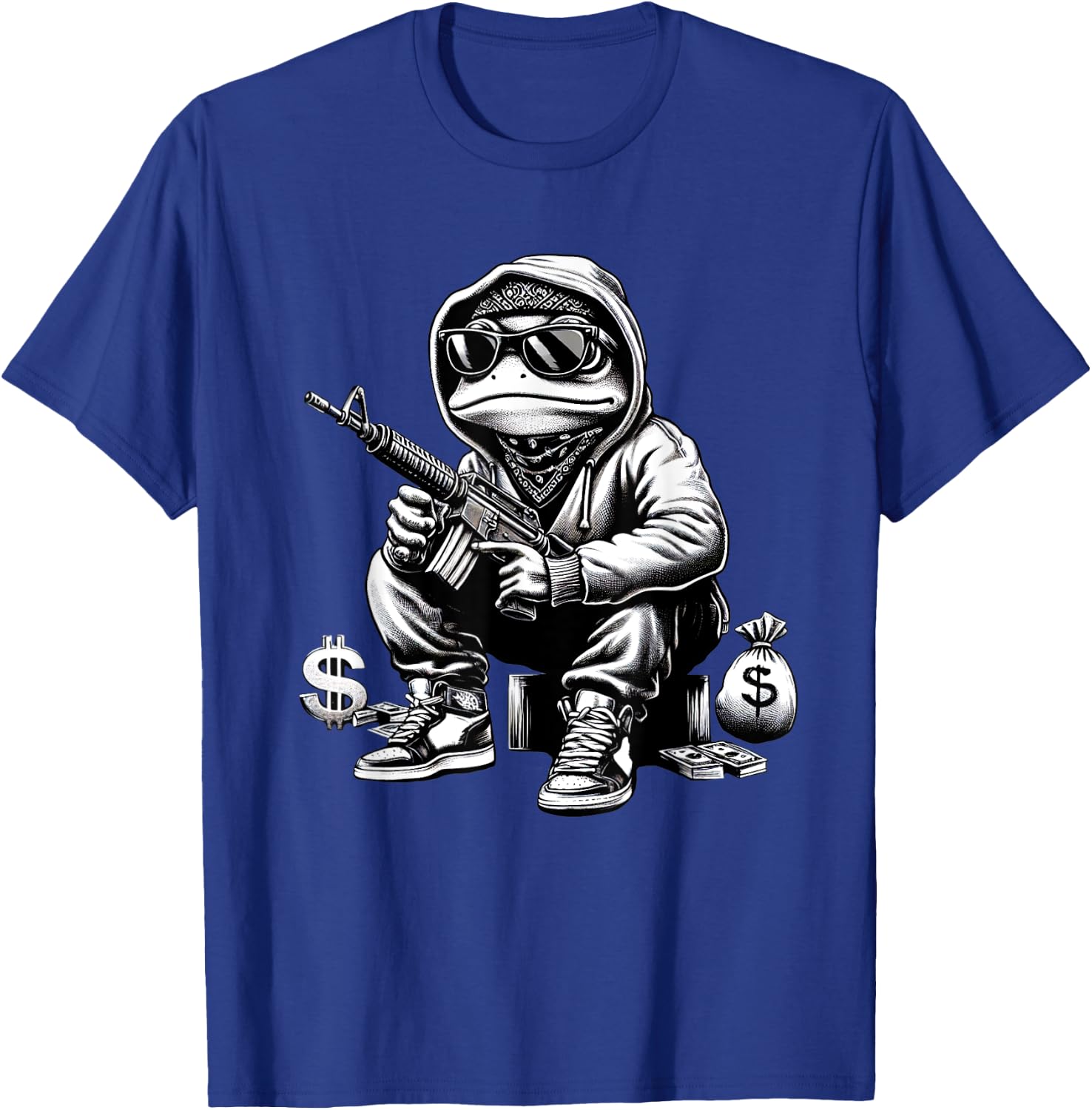 Thug Frog Gangster Frog Funny Frog Lovers Art T-Shirt - T-Shirt | Royal