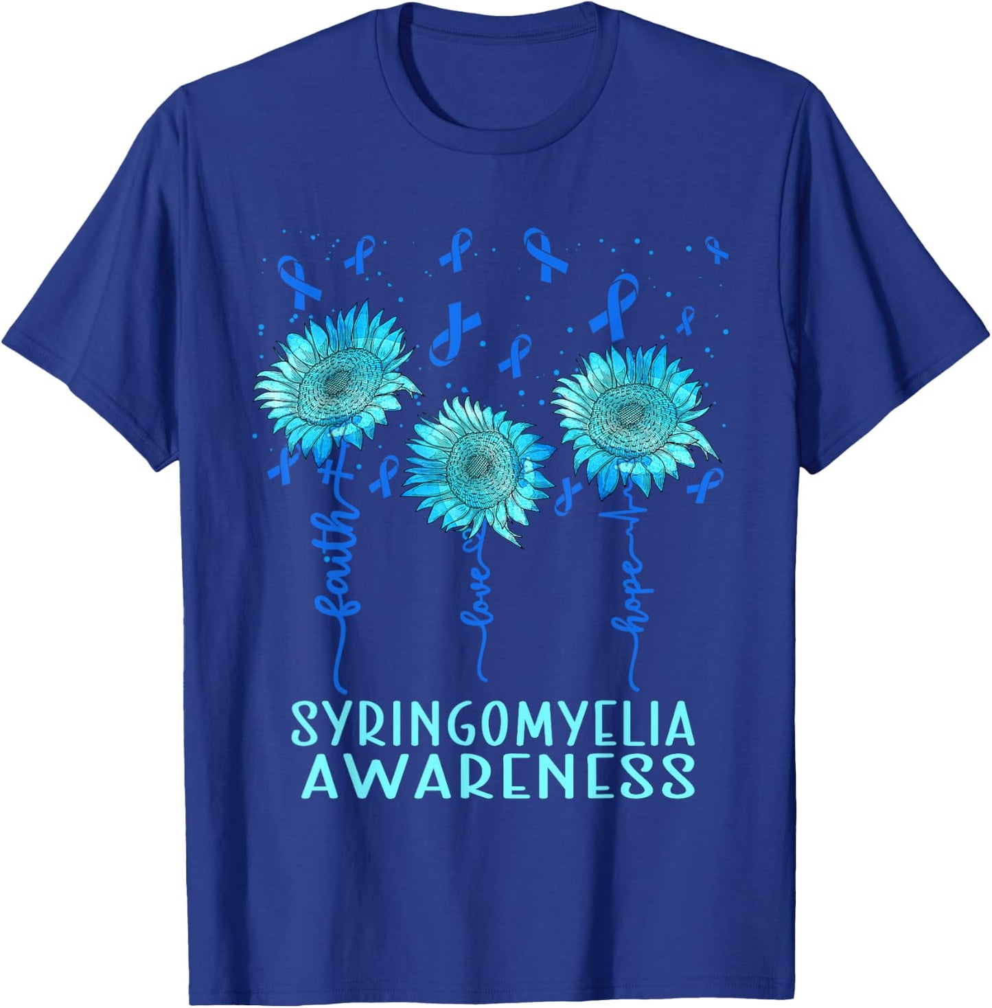 Syringomyelia Awareness, Faith love hope T-Shirt - T-Shirt | Royal