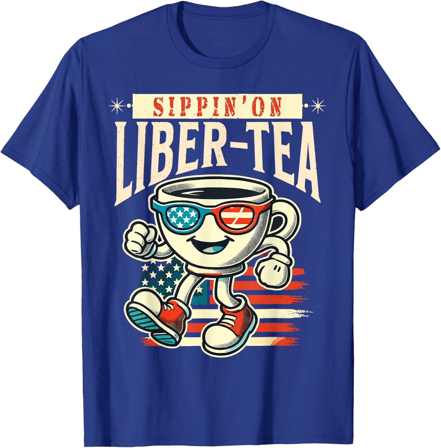 Sippin' On Liber-Tea Retro Vintage Design T-Shirt - T-Shirt | Royal