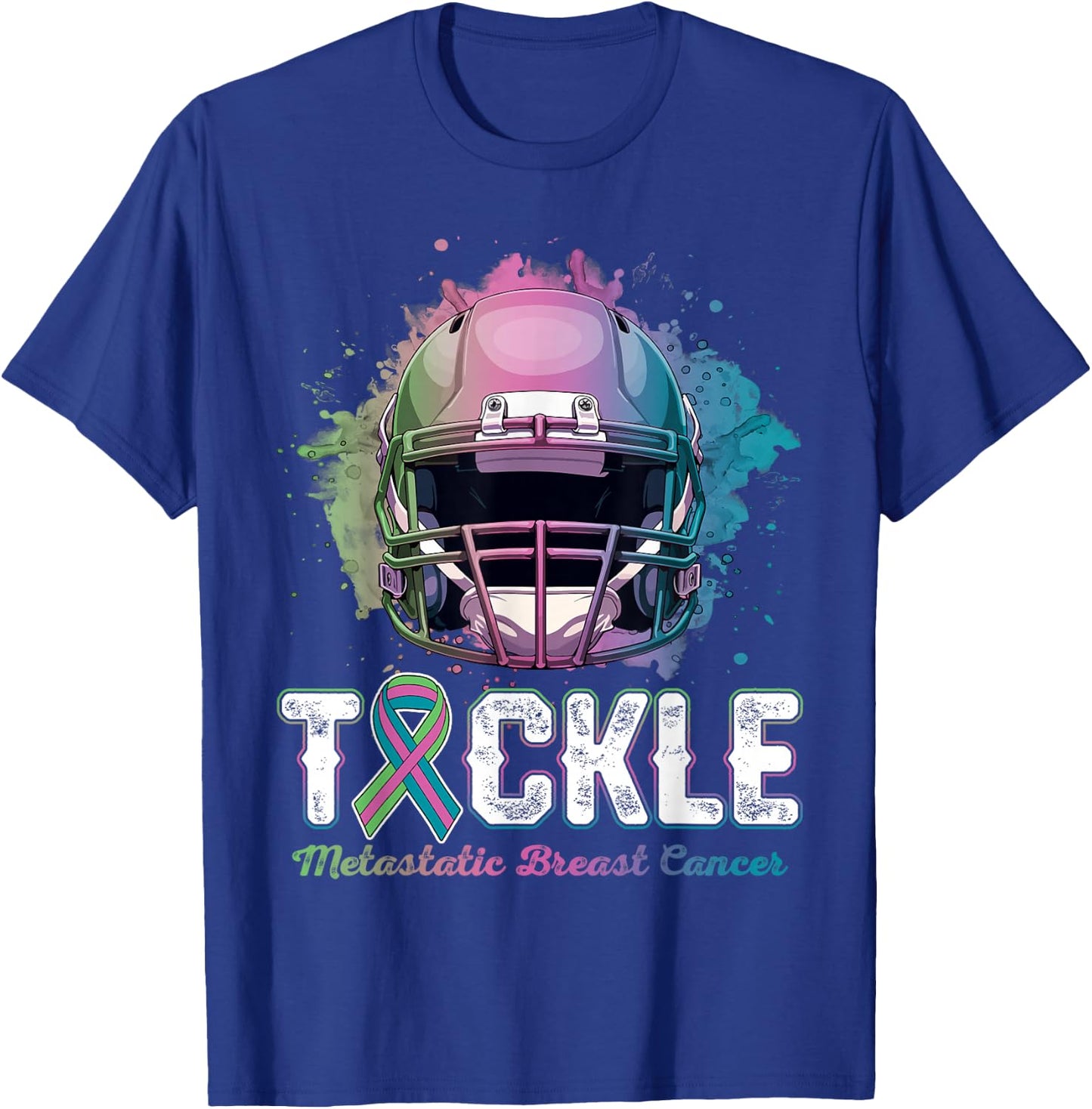Tackle Metastatic Breast Cancer Awareness Day Football Women T-Shirt - T-Shirt | Royal