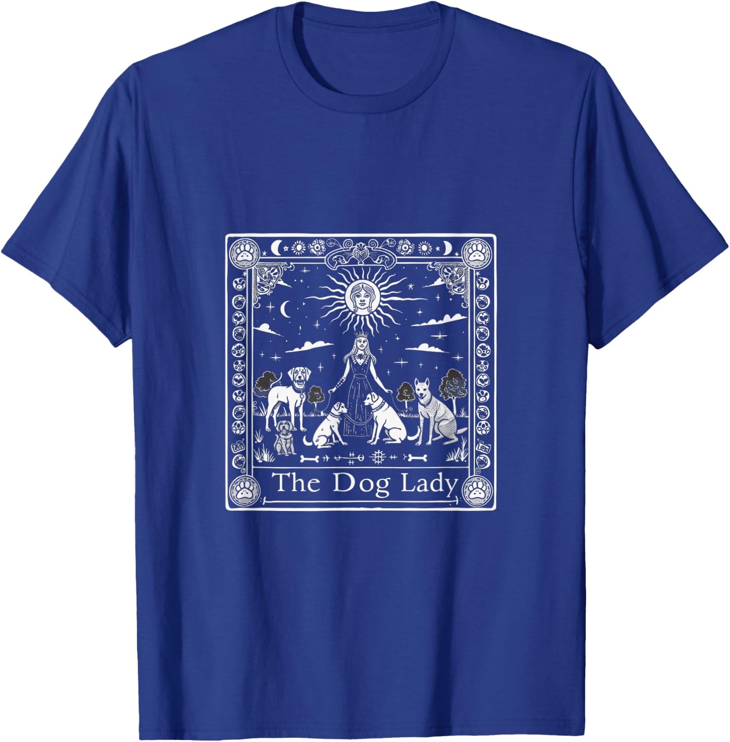 Tarot Dog Lady Vintage Pet Lover T-Shirt - T-Shirt | Royal