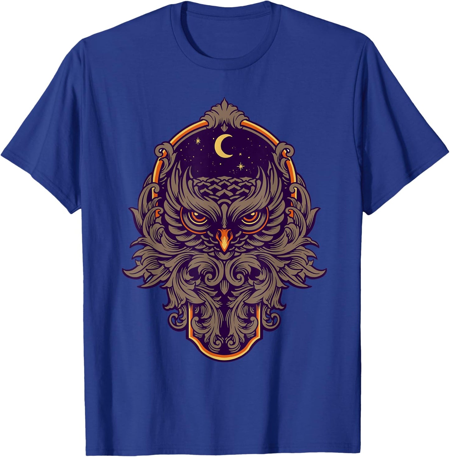 Warrior Owl Frame Ornaments T-Shirt - T-Shirt | Royal
