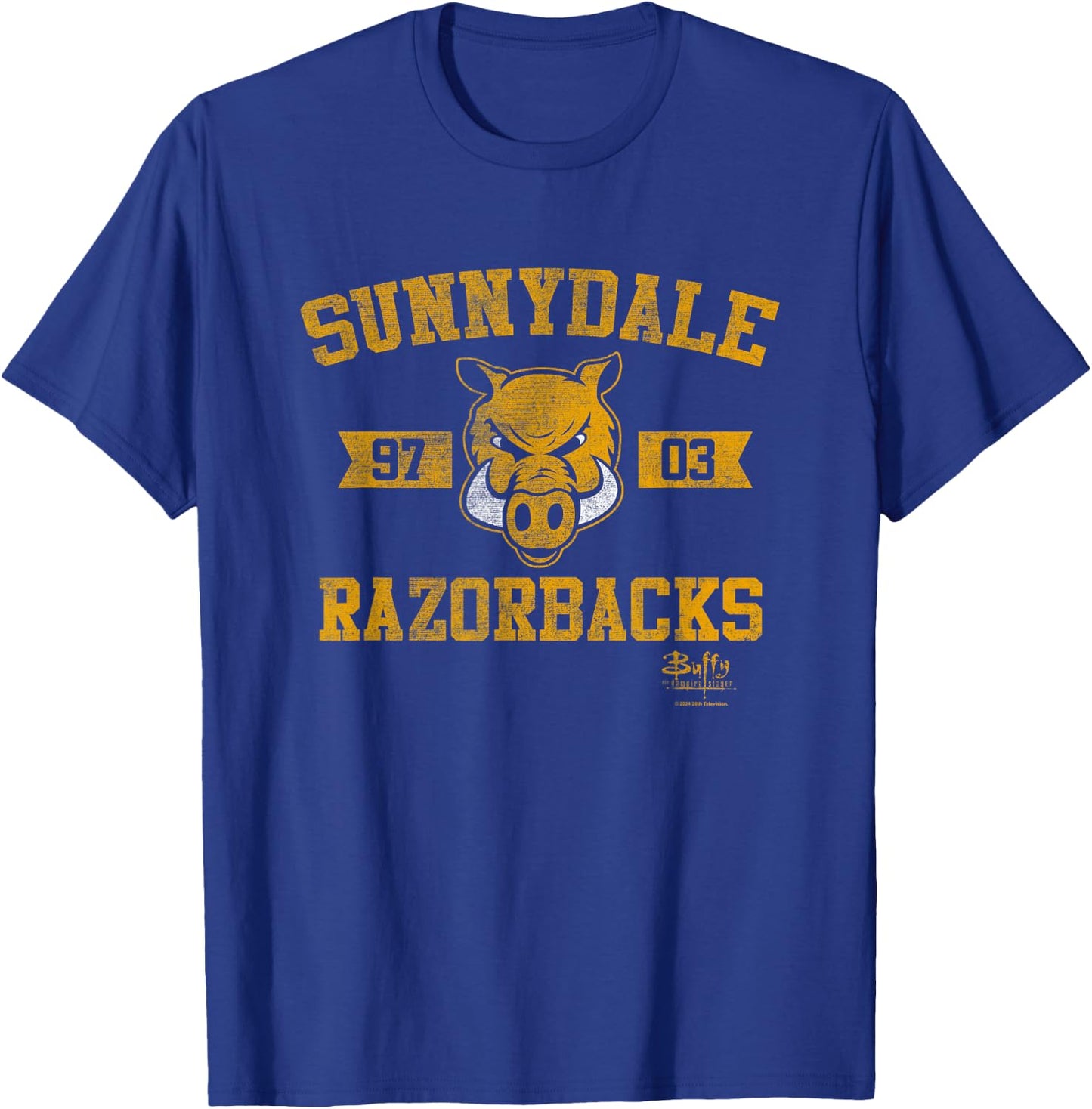 Buffy The Vampire Slayer Sunnydale Razorbacks Collegiate T-Shirt - T-Shirt | Royal