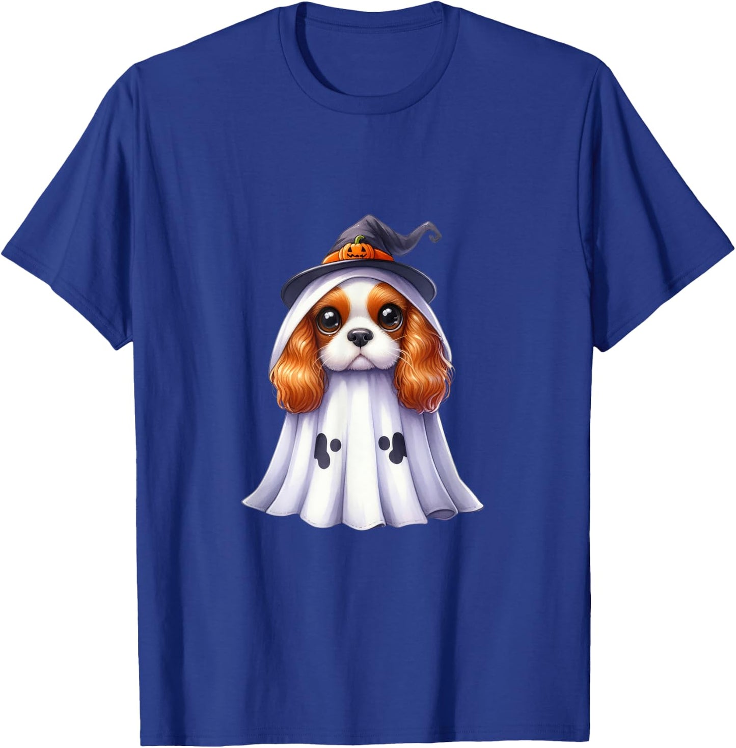 Cute Halloween Cavalier King Charles Spaniel dog as a ghost T-Shirt - T-Shirt | Royal