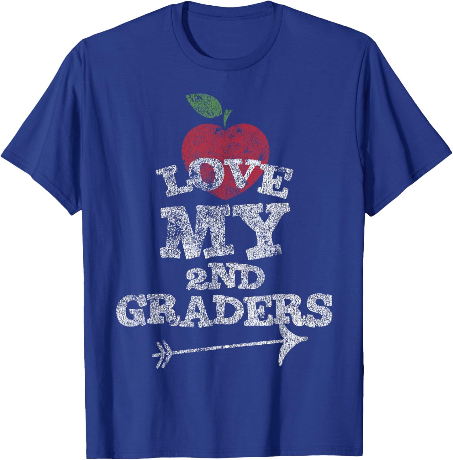 Love My 2nd Graders Second Grade Teacher Distressed T-Shirt - T-Shirt | Royal