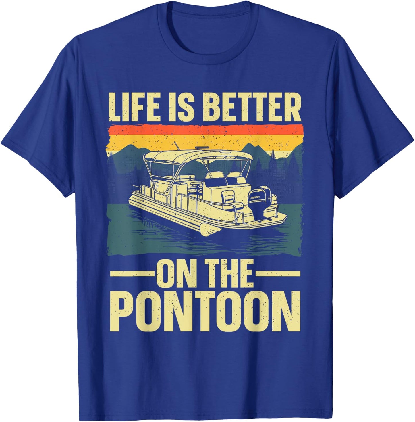 Funny Pontoon Boat Art Women Boating Pontoon Captain T-Shirt - T-Shirt | Royal