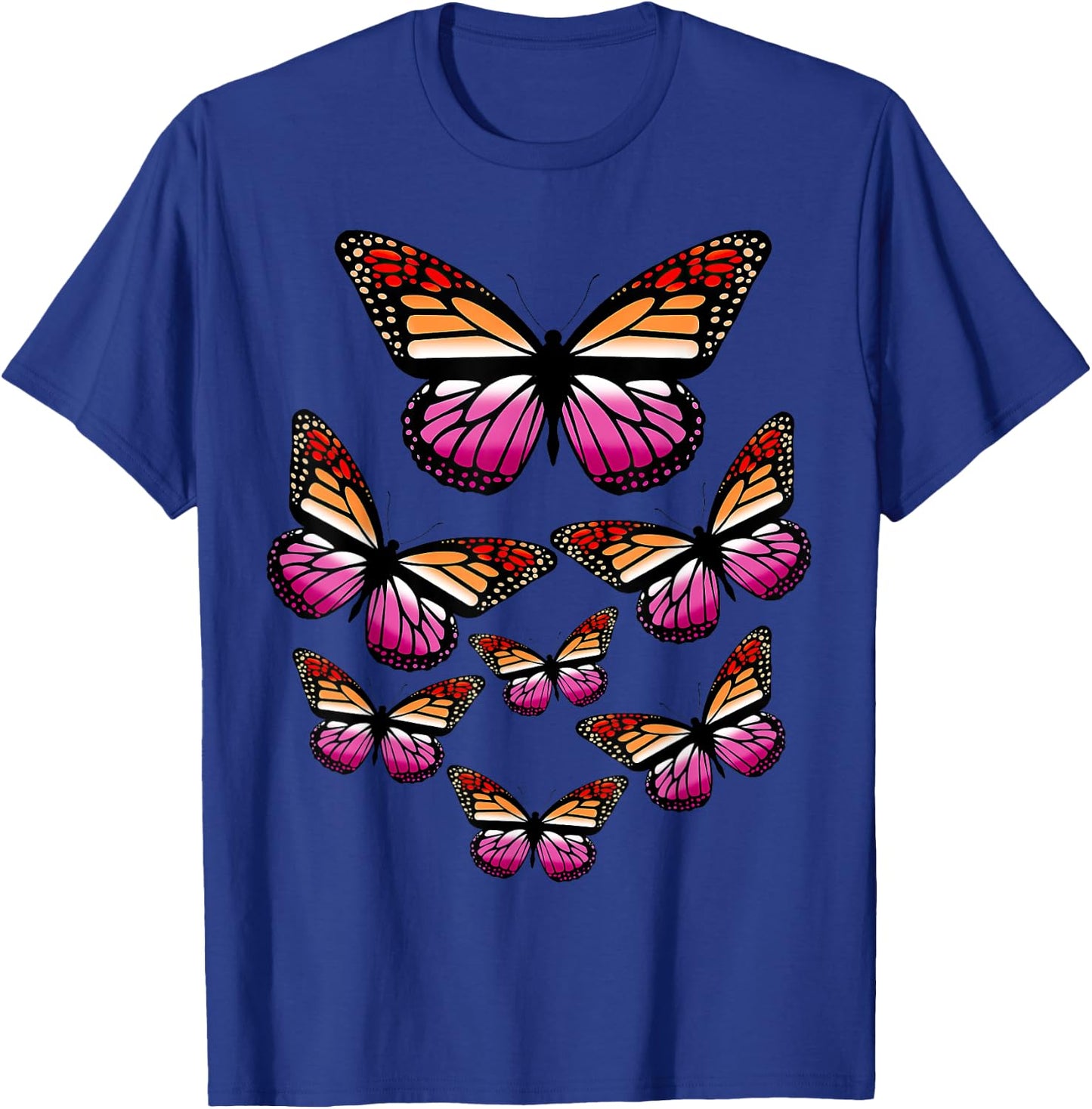 Lesbian Flag Butterfly T-Shirt - T-Shirt | Royal