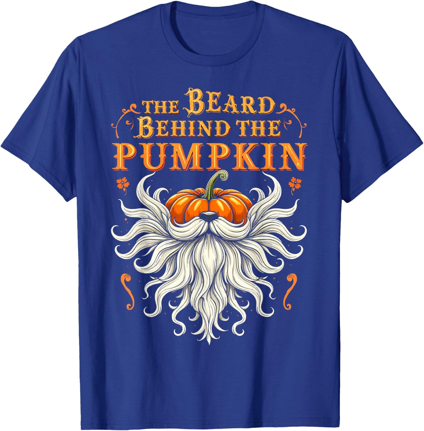 The Beard Behind the Pumpkin Halloween Bearded Men T-Shirt - T-Shirt | Royal