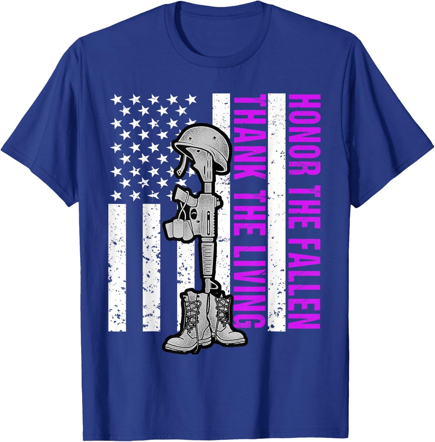 Purple Heart Day Military Honor The Fallen Thank The Living T-Shirt - T-Shirt | Royal