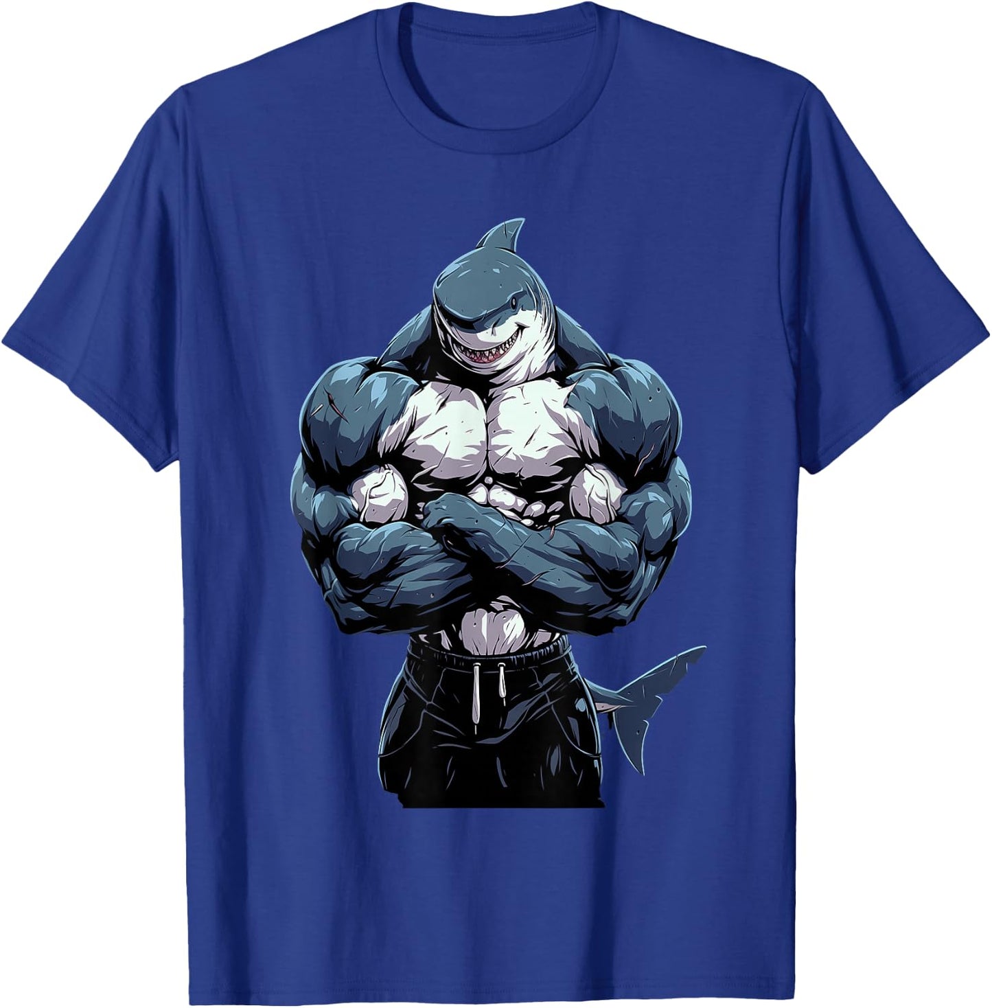 Body Builder Shark With Muscles T-Shirt - T-Shirt | Royal